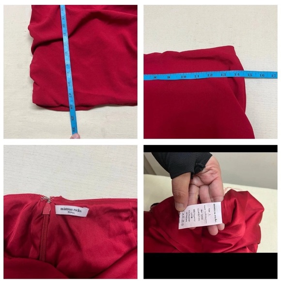 Mistress Rocks (House of CB) S wine gathered mesh skirt - Picture 3 of 9